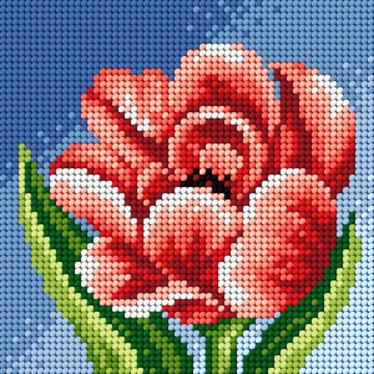 Needlepoint canvas for halfstitch without yarn Peony 2443D - Printed Tapestry Canvas